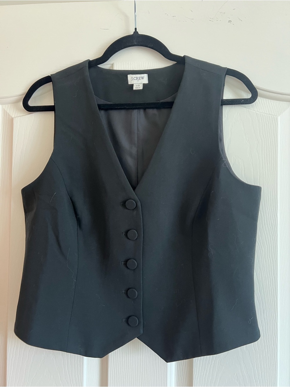 J. Crew Black Sleeveless Buttoned Vest